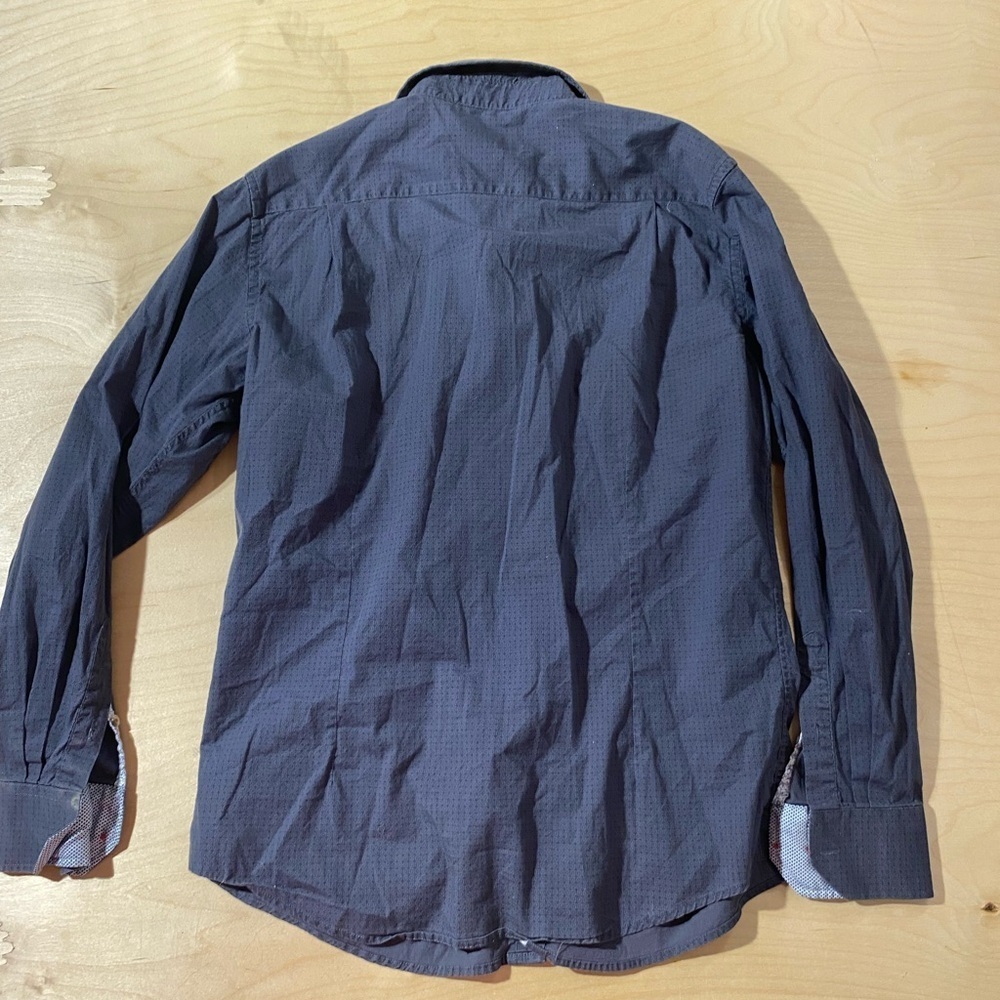 Billy London Slim Fit Dark Blue Casual Button-Down Shirt Large (NL) - Picture 8 of 10